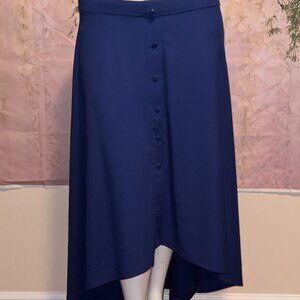 14-16- Ashley Stewart- Hi Lo Royal Blue Skirtr